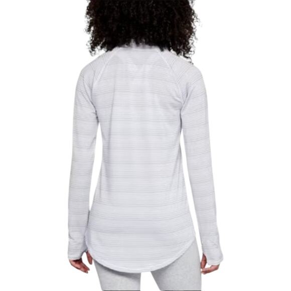 Under Armour White Striped Zinger Cross Over Cowl Neck Pullover - Picture 3 of 10